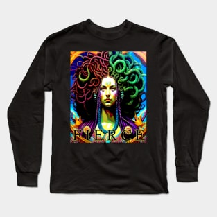 Beautiful Fierce Medusa Goddess Long Sleeve T-Shirt